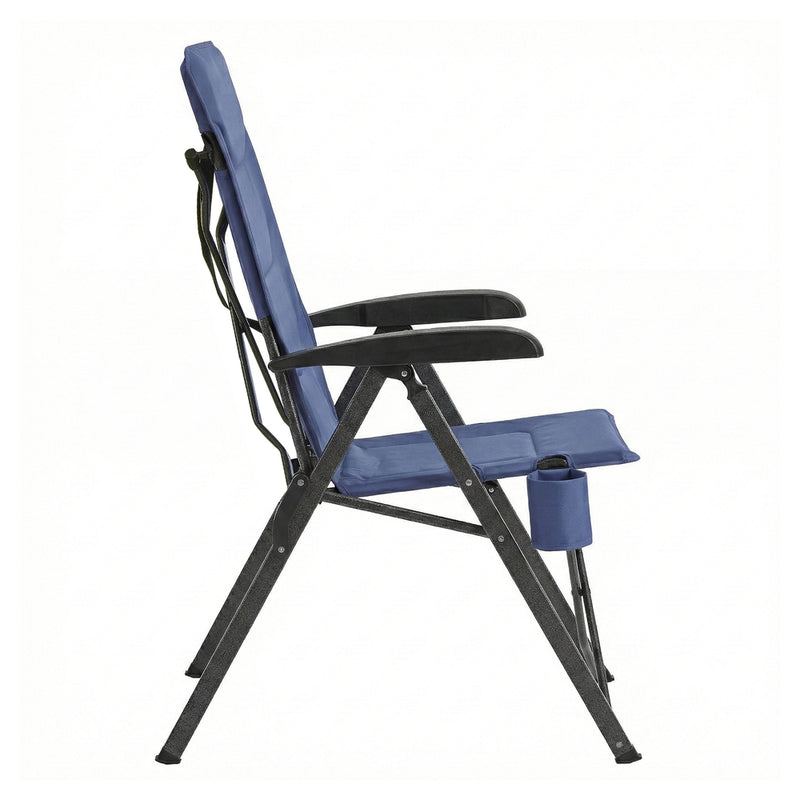 Folding Reclining Camping Chair With Arm Rests 6-Position Blue by SONGMICS Songmics