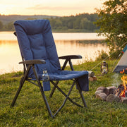 Reclining Camping Chair with High Backrest Cup Holder & Pocket Up To 150kg Capacity by SONGMICS Songmics