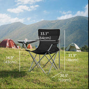 Set of 2 Folding Camping Chairs with Armrests and 120 kg Weight Capacity by Songmics