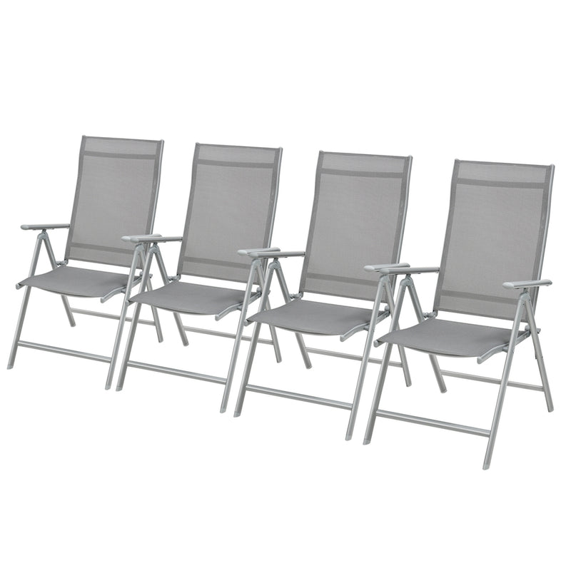 Folding Garden Chairs Set 4 With Adjustable Breathable Mesh Backrest by SONGMICS Songmics