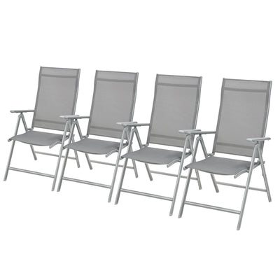 Folding Garden Chairs Set 4 With Adjustable Breathable Mesh Backrest by SONGMICS Songmics