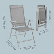 Folding Garden Chairs Set 4 With Adjustable Breathable Mesh Backrest by SONGMICS Songmics