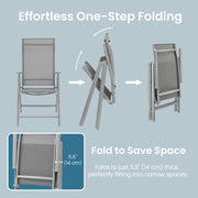 Folding Garden Chairs Set 4 With Adjustable Breathable Mesh Backrest by SONGMICS Songmics