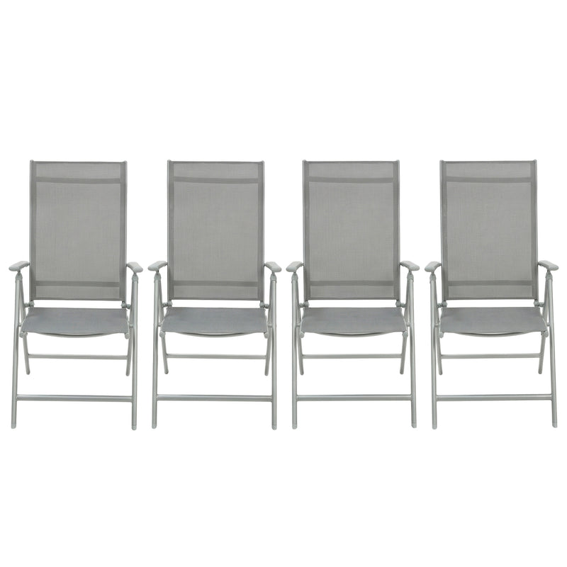 Folding Garden Chairs Set 4 With Adjustable Breathable Mesh Backrest by SONGMICS Songmics