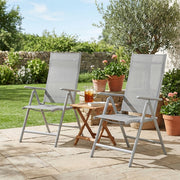 Folding Garden Chairs Set 4 With Adjustable Breathable Mesh Backrest by SONGMICS Songmics