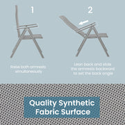 Folding Garden Chairs Set 4 With Adjustable Breathable Mesh Backrest by SONGMICS Songmics