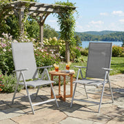 Folding Garden Chairs Set 4 With Adjustable Breathable Mesh Backrest by SONGMICS Songmics