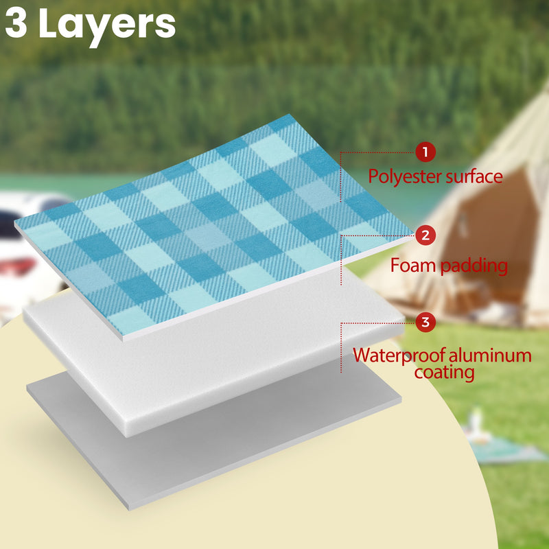 Extra Large Picnic Blanket 300 x 200 cm Waterproof Foldable Mat for Camping and Beach by Songmics