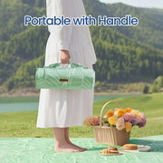 Picnic Blanket with Stakes Water-Repellent 300x200cm Green by SONGMICS Songmics