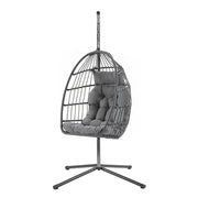 Songmics Hanging Egg Chair With Steel Stand & Cushions, Grey Songmics
