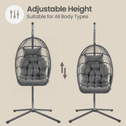 Songmics Hanging Egg Chair With Steel Stand & Cushions, Grey Songmics