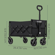 Outdoor Utility Wagon, Folding Garden Cart with Adjustable Handle SONGMICS