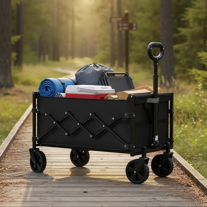 Outdoor Utility Wagon, Folding Garden Cart with Adjustable Handle SONGMICS