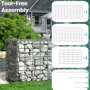 Durable Metal Gabion Cages Set of 2 for Stone Landscaping 100x30x30 cm by SONGMICS Songmics