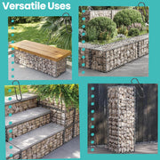 Gabion Baskets Silver 100x30x30 cm Galvanised Steel by SONGMICS Songmics