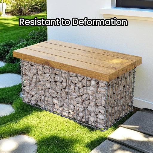 Metal Gabion Cage Basket for Stones Garden Wall or Fence 100x50x50 cm by Songmics