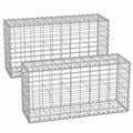 Set of 2 Metal Gabion Baskets with 5 x 10 cm Mesh for Garden Walls and Borders by Songmics Songmics