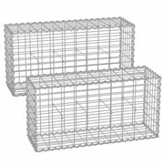 Set of 2 Metal Gabion Baskets with 5 x 10 cm Mesh for Garden Walls and Borders by Songmics Songmics