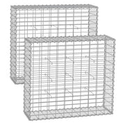 Metal Gabion Cage Baskets Set of 2 90x90x30cm Ideal for Walls & Landscaping by Songmics Songmics