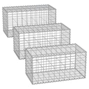 Set of 3 Metal Gabion Cage Baskets with 5 x 10 cm Mesh Ideal for Stone Walls by Songmics Songmics