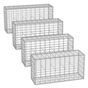 Set of 4 Metal Galvanised Steel Gabion Baskets for Garden Landscaping by Songmics Songmics