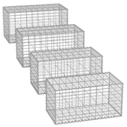 Set of 4 Metal Gabion Cage Baskets with 5 x 10 cm Mesh for Garden Landscaping by Songmics Songmics