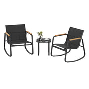 2 Seater Garden Lounge Set with Rocking Chairs & Glass Table by SONGMICS Songmics