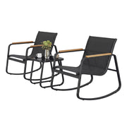 2 Seater Garden Lounge Set with Rocking Chairs & Glass Table by SONGMICS Songmics