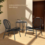 3 Piece Garden Bistro Set with 2 Acapulco Chairs and Side Table for Outdoors by Songmics