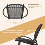 3 Piece Garden Bistro Set with 2 Acapulco Chairs and Side Table for Outdoors by Songmics