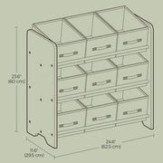 Kids Toy Organiser Shelf with 9 Fabric Storage Boxes for Playroom or Bedroom by Songmics
