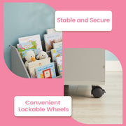 Kids Toy Storage Rack with 3 Shelves and Bookshelf for Playroom and Bedroom by Songmics