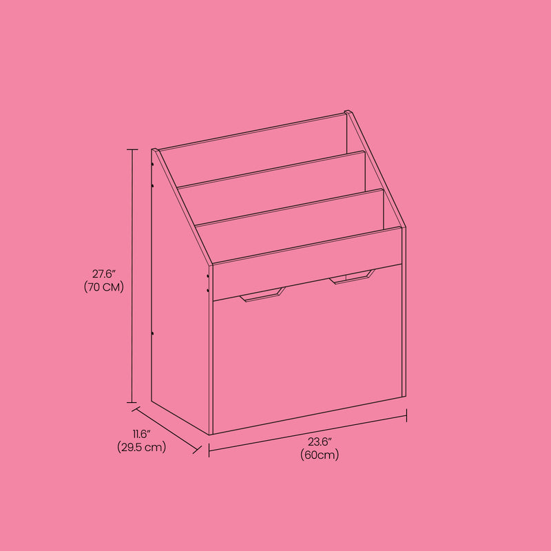 Kids Toy Storage Rack with 3 Shelves and Bookshelf for Playroom and Bedroom by Songmics