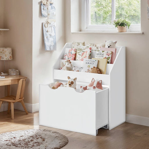 Kids Toy Storage Rack and Bookshelf with 3 Shelves for Playroom or Bedroom by Songmics