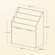 Kids Toy Storage Rack and Bookshelf with 3 Shelves for Playroom or Bedroom by Songmics