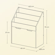 Kids Toy Storage Rack and Bookshelf with 3 Shelves for Playroom Organisation by Songmics