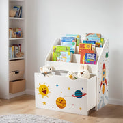 Kids Toy Storage Rack and Bookshelf with 3 Shelves for Playroom Organisation by Songmics