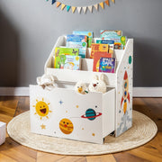 Kids Toy Storage Rack and Bookshelf with 3 Shelves for Playroom Organisation by Songmics
