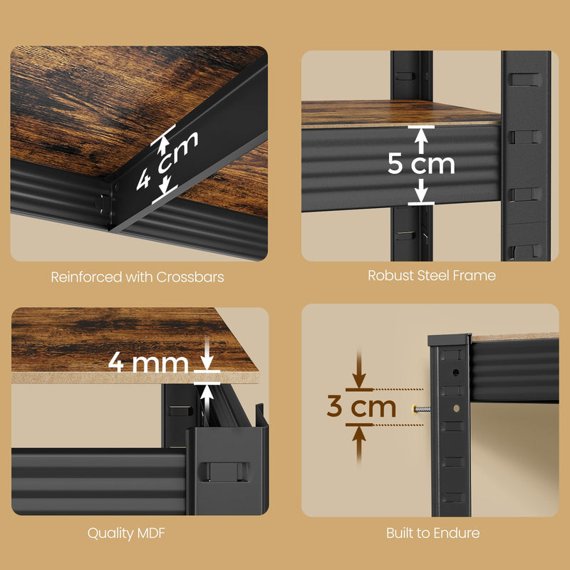 5 Tier Metal Storage Shelving Unit Freestanding 30 x 75 x 150 cm For Garage by Songmics