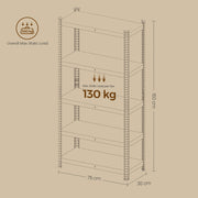 5 Tier Metal Storage Shelving Unit Freestanding 30 x 75 x 150 cm For Garage by Songmics