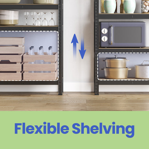 5 Tier Steel Shelving Unit for Garage or Shed Heavy Duty Storage Holds 650 kg by Songmics