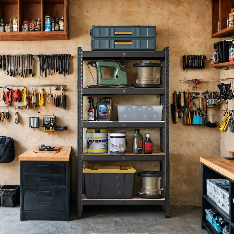 5 Tier Steel Shelving Unit for Garage or Shed Heavy Duty Storage Holds 650 kg by Songmics