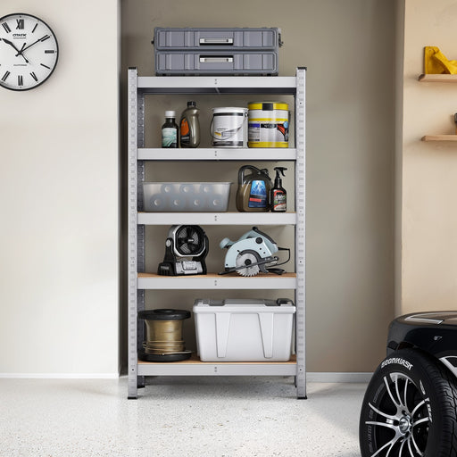 5 Tier Metal Storage Shelving Unit for Garage or Kitchen 30 x 75 x 150 cm by Songmics
