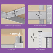 5 Tier Metal Storage Shelving Unit for Garage or Kitchen 30 x 75 x 150 cm by Songmics