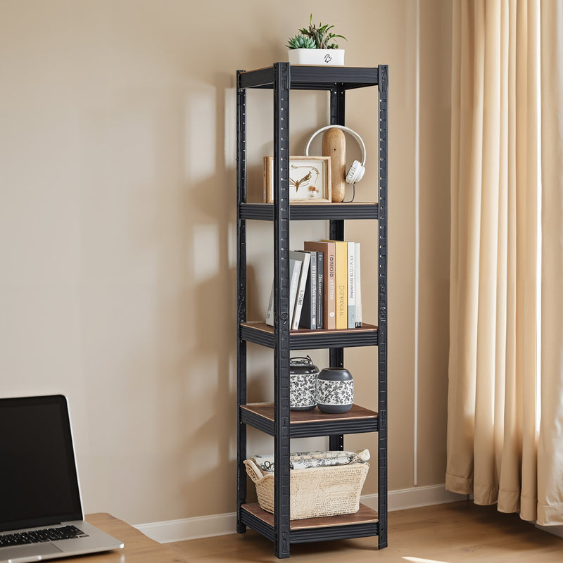 Narrow 5 Tier Metal Storage Shelving Unit Freestanding Adjustable Garage Racks 37 x 37 x 150 cm by Songmics
