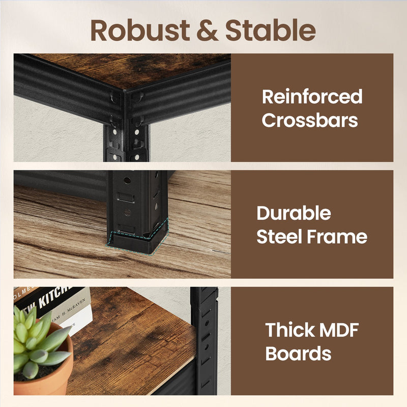 Narrow 5 Tier Metal Storage Shelving Unit Freestanding Adjustable Garage Racks 37 x 37 x 150 cm by Songmics