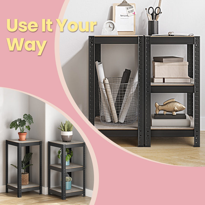 Narrow 5 Tier Metal Storage Shelving Unit Free Standing Organiser 37 x 37 x 150 cm by Songmics