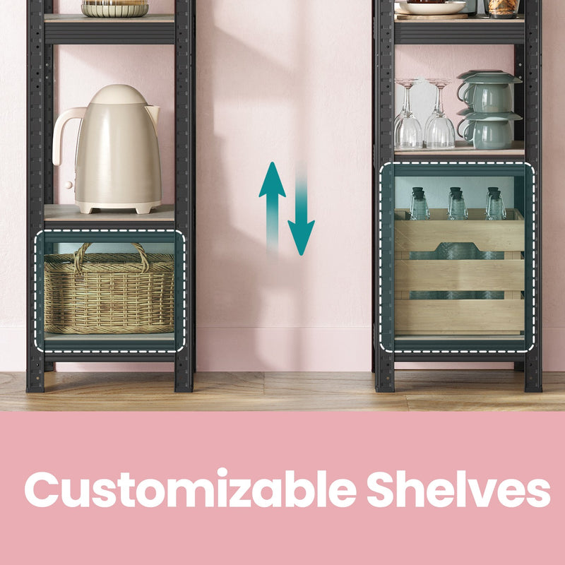 Narrow 5 Tier Metal Storage Shelving Unit Free Standing Organiser 37 x 37 x 150 cm by Songmics