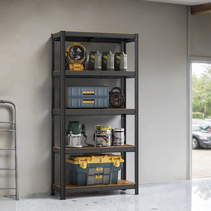 5 Tier Steel Storage Shelving Unit Heavy Duty Rack for Garage and Workshop by Songmics