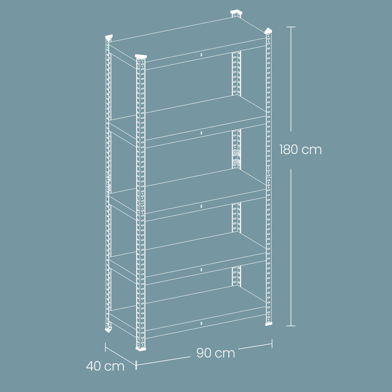 5 Tier Steel Storage Shelving Unit Heavy Duty Rack for Garage and Workshop by Songmics